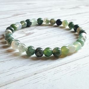 Moss Agate Gemstone Bracelet